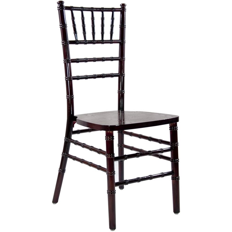 Maklaine Wood Modern Traditional Chiavari Chair In Mahogany Finish