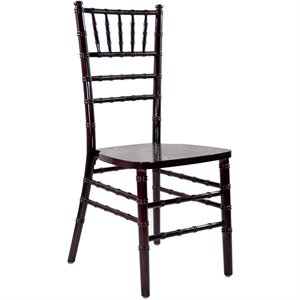 Maklaine Wood Modern Traditional Chiavari Chair In Mahogany Finish