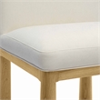 Maklaine Modern / Contemporary Cream Velvet Oak Dining Chair