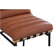 Maklaine Contemporary Cognac Vegan Faux Leather Counter Stool