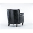 Maklaine Transitional Charcoal Faux Leather Club Accent Chair