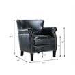 Maklaine Transitional Charcoal Faux Leather Club Accent Chair