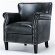 Maklaine Transitional Charcoal Faux Leather Club Accent Chair