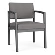 Maklaine Reception Waiting Guest Chair in Charcoal Steel and Light Gray