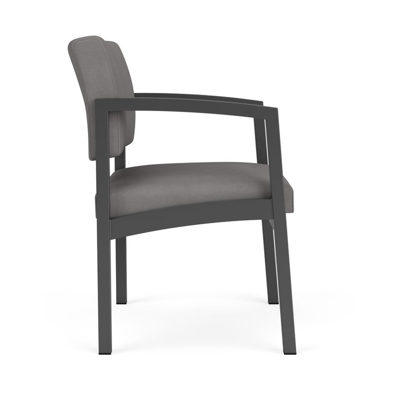 Maklaine Reception Waiting Guest Chair in Charcoal Steel and Light Gray