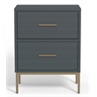 Maklaine Modern / Contemporary Two Drawer Nightstand in Slate Gray