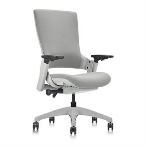 Maklaine Contemporary Mesh and Metal Adjustable Office Chair in Gray