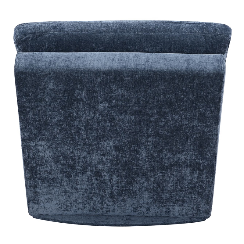 Maklaine Modern Transitional Microfiber Chaise Lounge in Blue