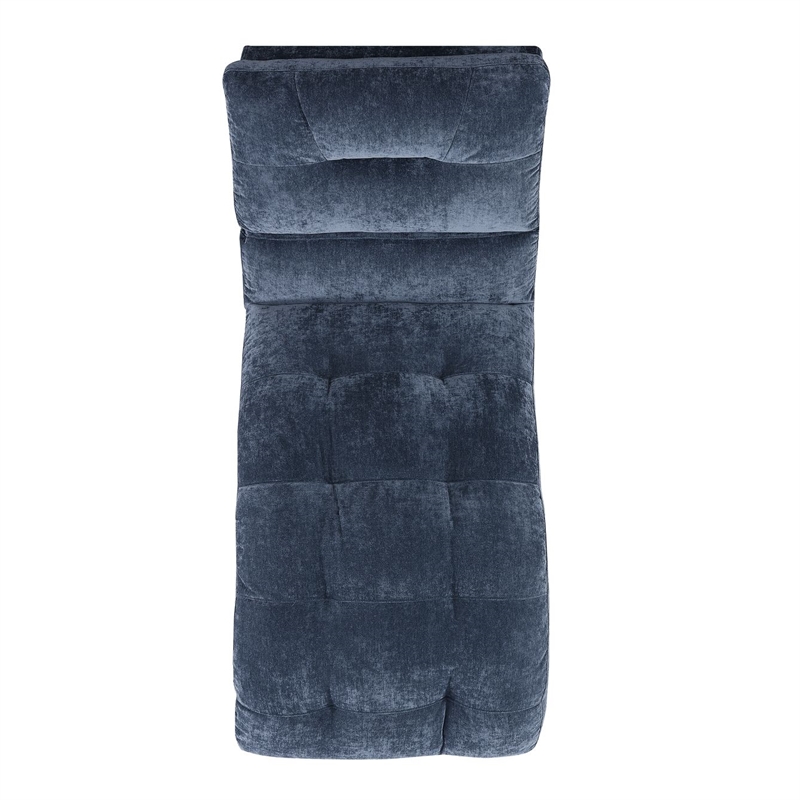 Maklaine Modern Transitional Microfiber Chaise Lounge in Blue