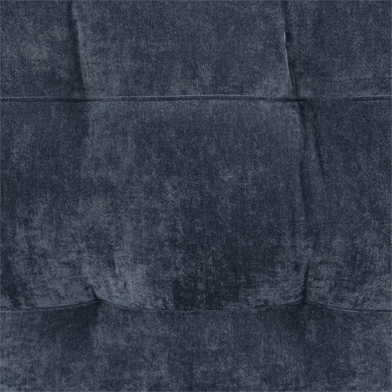 Maklaine Modern Transitional Microfiber Chaise Lounge in Blue