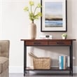 Maklaine Wood Industrial Console Table in Burnished Oak Finish