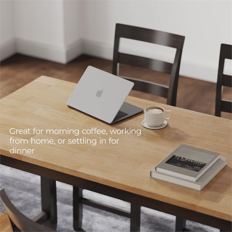 Maklaine Wood Farmhouse Light Brown Counter Height Dining Table