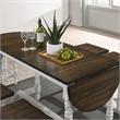 Maklaine Transitional Wood Counter Height Table With Drop Leaf in Walnut