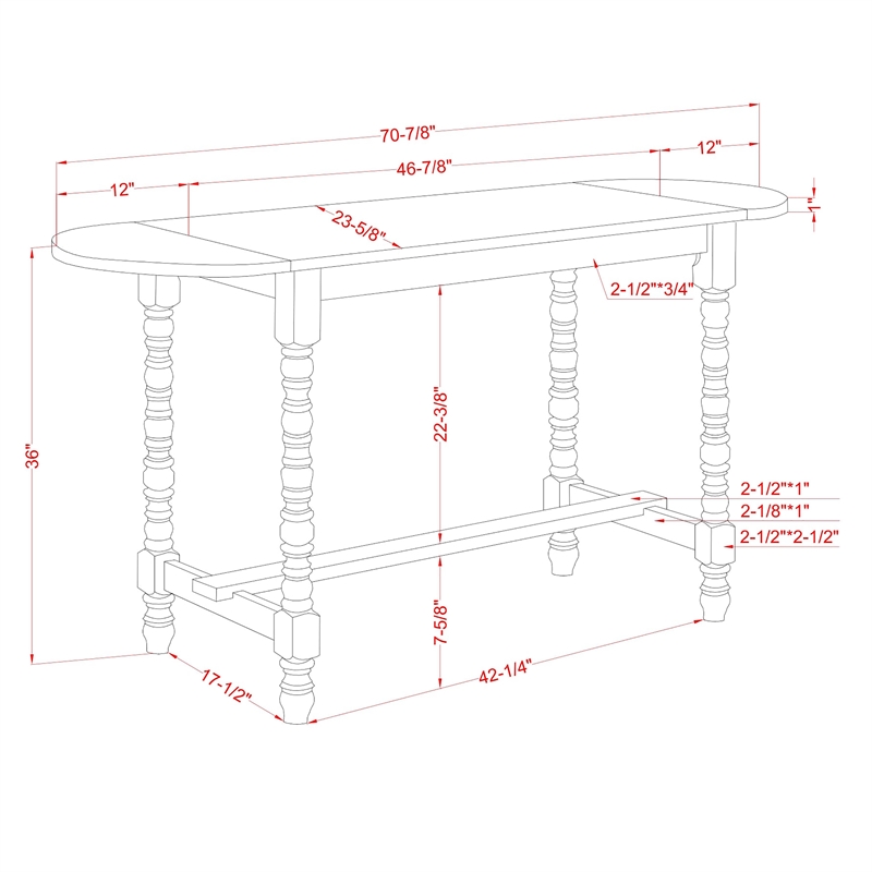 Maklaine Transitional Wood Counter Height Table With Drop Leaf in Walnut