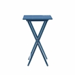 Maklaine 5 Piece Tray Table Set Planked Top Compass Design in Navy Blue Wood