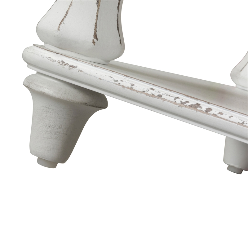 Maklaine Elegant Modern Farmhouse Chennile White Finish Bed Bench