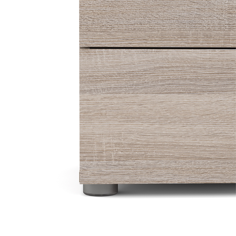 Maklaine Engineered Wood Contemporary 8 Drawer Double Dresser in Truffle