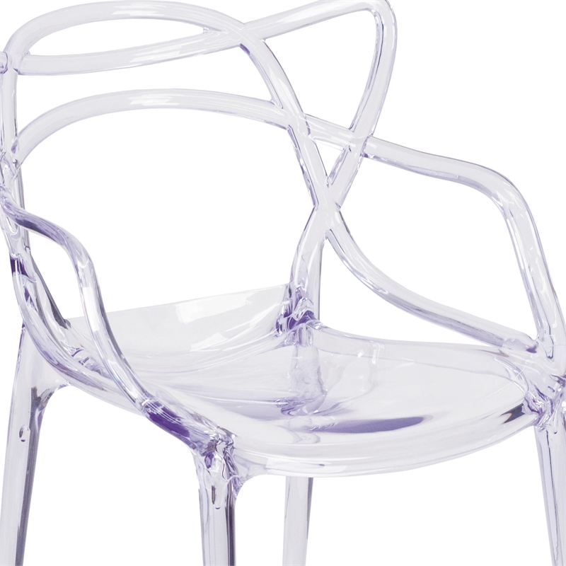 Maklaine Modern / Contemporary Transparent Stacking Side Chair