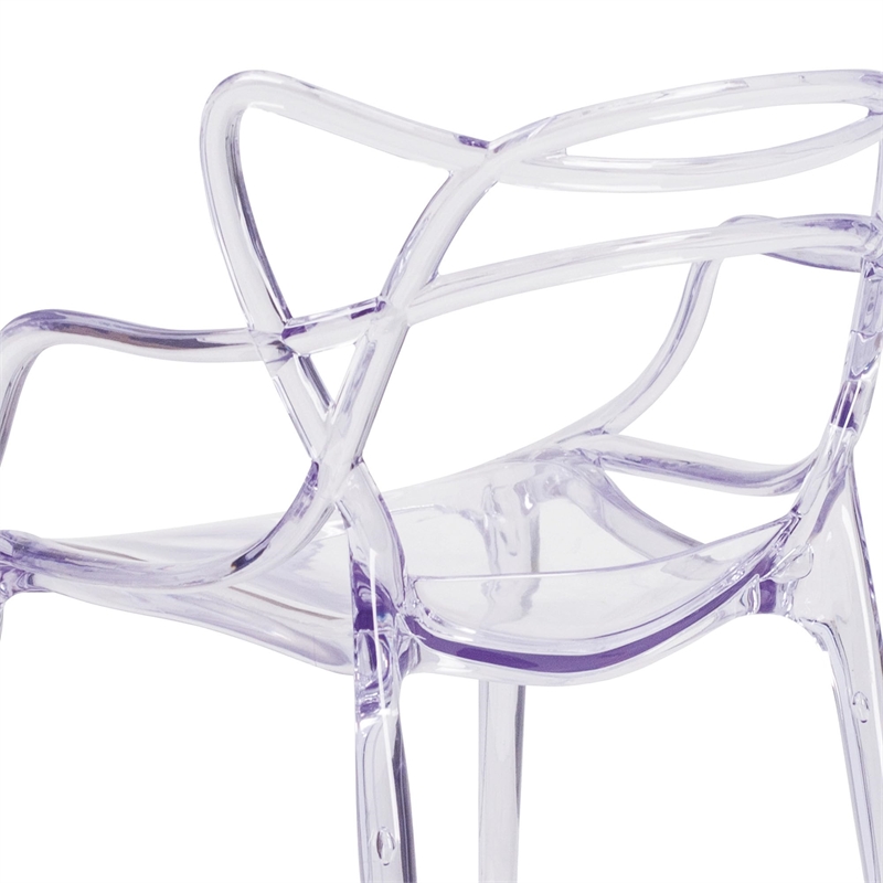 Maklaine Modern / Contemporary Transparent Stacking Side Chair