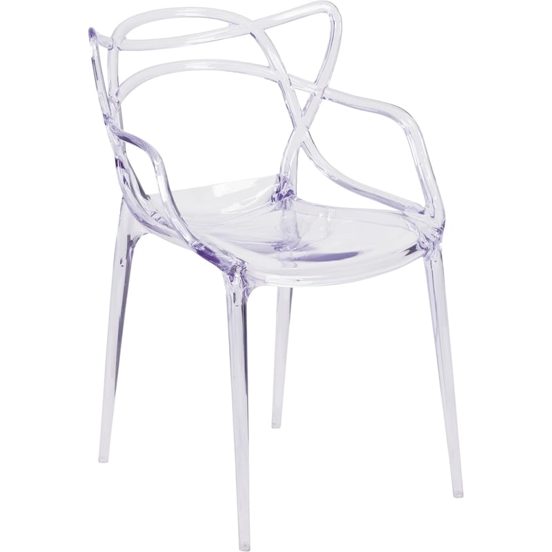 Maklaine Modern / Contemporary Transparent Stacking Side Chair