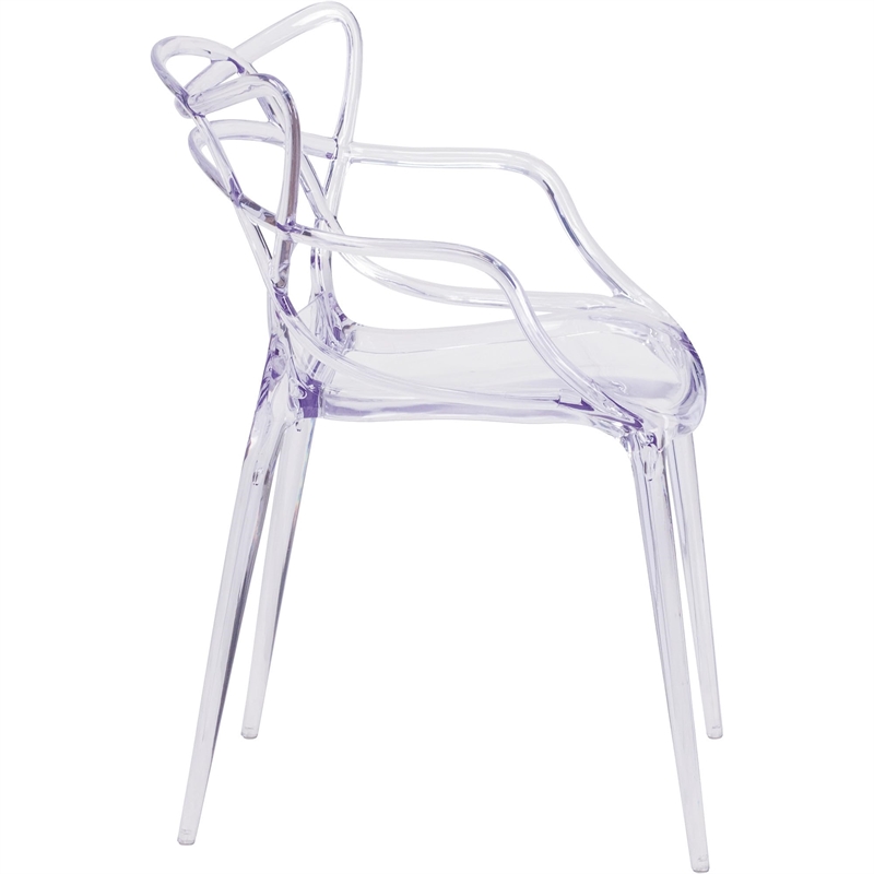 Maklaine Modern / Contemporary Transparent Stacking Side Chair