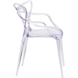 Maklaine Modern / Contemporary Transparent Stacking Side Chair