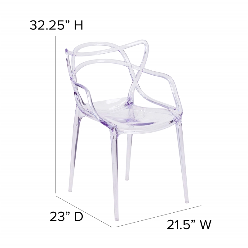 Maklaine Modern / Contemporary Transparent Stacking Side Chair