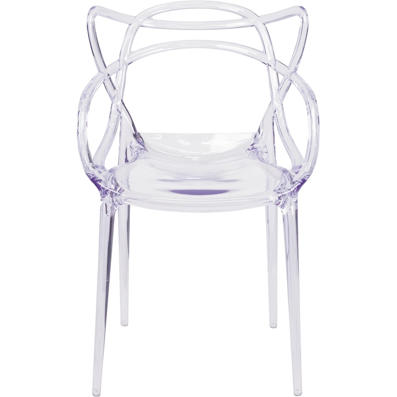 Maklaine Modern / Contemporary Transparent Stacking Side Chair