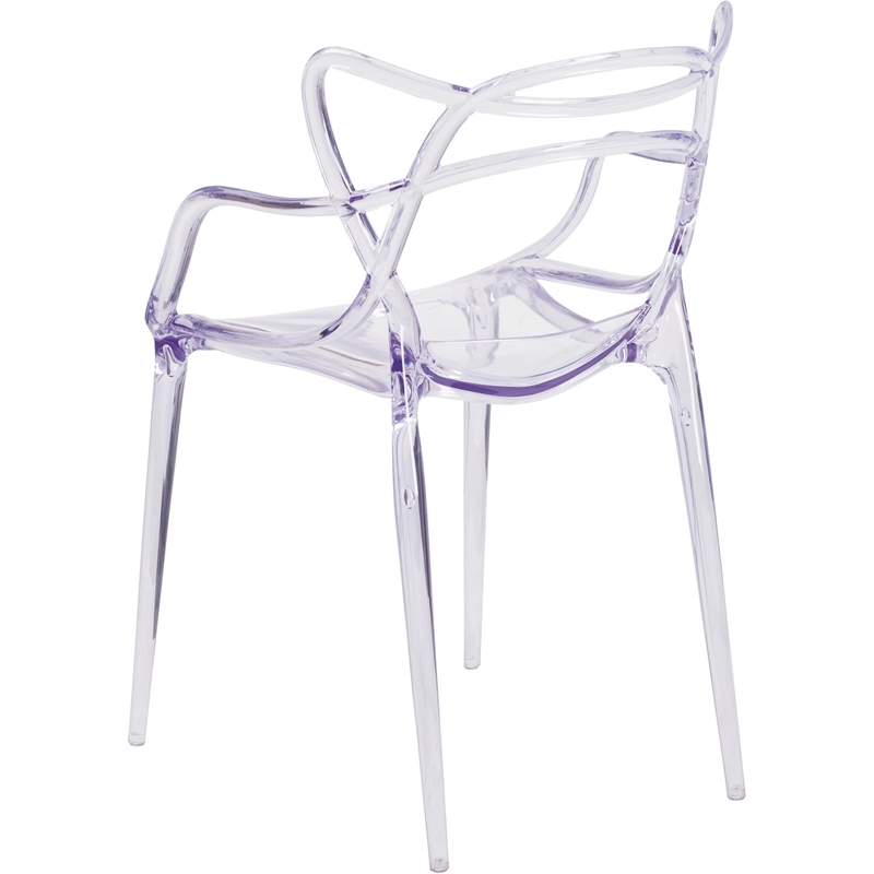 Maklaine Modern / Contemporary Transparent Stacking Side Chair