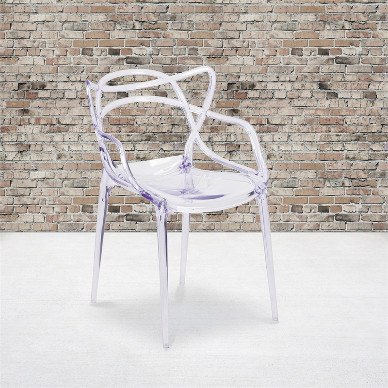 Maklaine Modern / Contemporary Transparent Stacking Side Chair