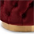 Maklaine Modern / Contemporary Tufted Velvet Ottoman in Red and Gold