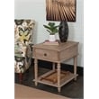 Maklaine Side Table with Drawer and Shelf in Rustic Natural Brown Wood