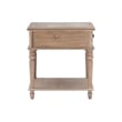 Maklaine Side Table with Drawer and Shelf in Rustic Natural Brown Wood