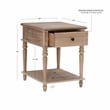Maklaine Side Table with Drawer and Shelf in Rustic Natural Brown Wood