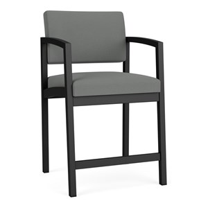 Maklaine Reception Waiting Room Hip Chair in Black Steel and Light Gray