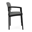 Maklaine Reception Waiting Room Hip Chair in Black Steel and Light Gray