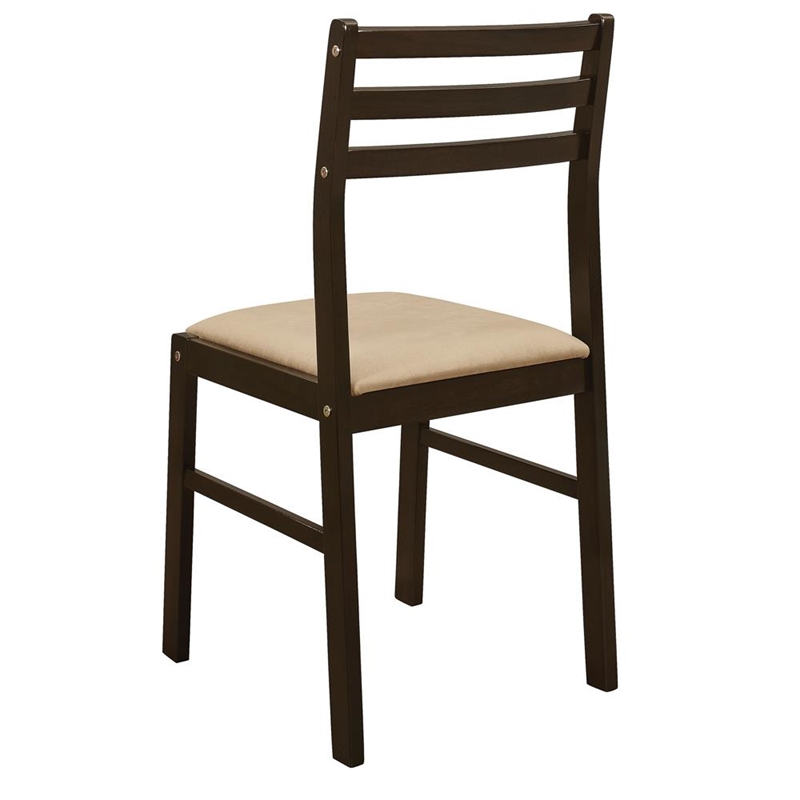 Maklaine 3-piece Wood Dining Set with Drop Leaf Cappuccino and Tan