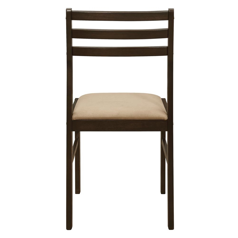 Maklaine 3-piece Wood Dining Set with Drop Leaf Cappuccino and Tan