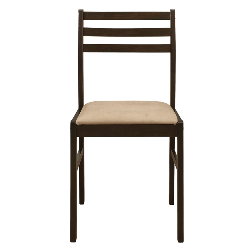 Maklaine 3-piece Wood Dining Set with Drop Leaf Cappuccino and Tan