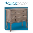 Maklaine Wood Modern Traditional 3 Drawer Chest in Gray Finish