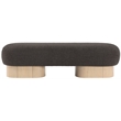 Maklaine Modern / Contemporary Brown Finish Boucle Fabric Bench