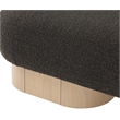 Maklaine Modern / Contemporary Brown Finish Boucle Fabric Bench