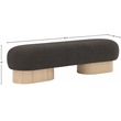 Maklaine Modern / Contemporary Brown Finish Boucle Fabric Bench