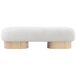 Maklaine Elegant Modern / Contemporary Cream Boucle Fabric Bench