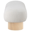 Maklaine Elegant Modern / Contemporary Cream Boucle Fabric Bench