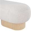 Maklaine Elegant Modern / Contemporary Cream Boucle Fabric Bench