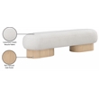Maklaine Elegant Modern / Contemporary Cream Boucle Fabric Bench