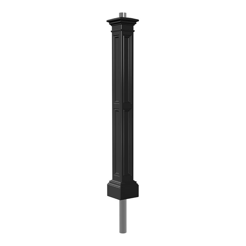 Maklaine Modern Traditional Plastic Lamp Post with Mount in Black