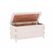 Maklaine Cedar Lined Storage Chest with Rope Detail in White Distressed Wood