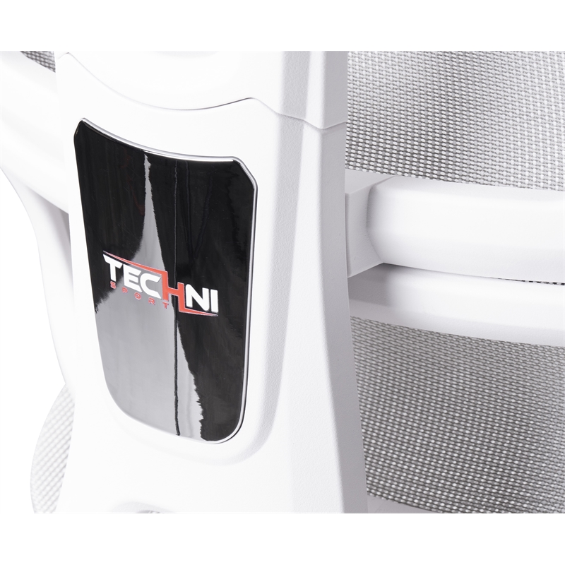 Maklaine Modern Sport Mesh Fabric Gaming Chair in White/Gray
